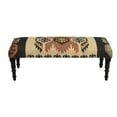thumbnail image 6 of LR Home Rustic Kilim Upholstered Indoor Accent Bench, Black/Beige, 6 of 8
