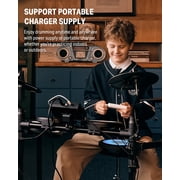 Donner Electric Drum Set with LED Light Up, 150+ Sounds, USB MIDI, Type-C Charging, 4 Quiet Mesh Pad Electronic Dums Kit for Beginner Kids