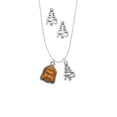 thumbnail image 2 of Delight Jewelry Resin Buddha Head in Frame Silver tone Zig Zag Christmas Tree Charm Necklace and Stud Earrings, 2 of 4