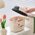 thumbnail image 2 of Qocolhg Modern Plastic Trash Can With Lid Wastebasket For Bathroom Vanity, Desktop, Tabletop Or Coffee Table - Dispose Of Cotton Rounds, Makeup Sponges, Tissues, 2 of 7