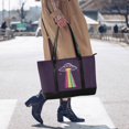 thumbnail image 4 of FORMRS Canvas Laptop Tote Bag for Women with 15.6" Computer Compartments Shoulder Handbag, Colorful UFO, 4 of 7