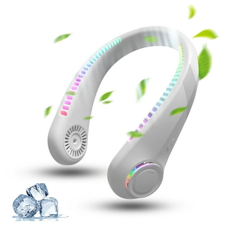 

Huilaibazo Portable Fan Neckband Bladeless Lazy Neck Hanging Cooler USB Rechargeable