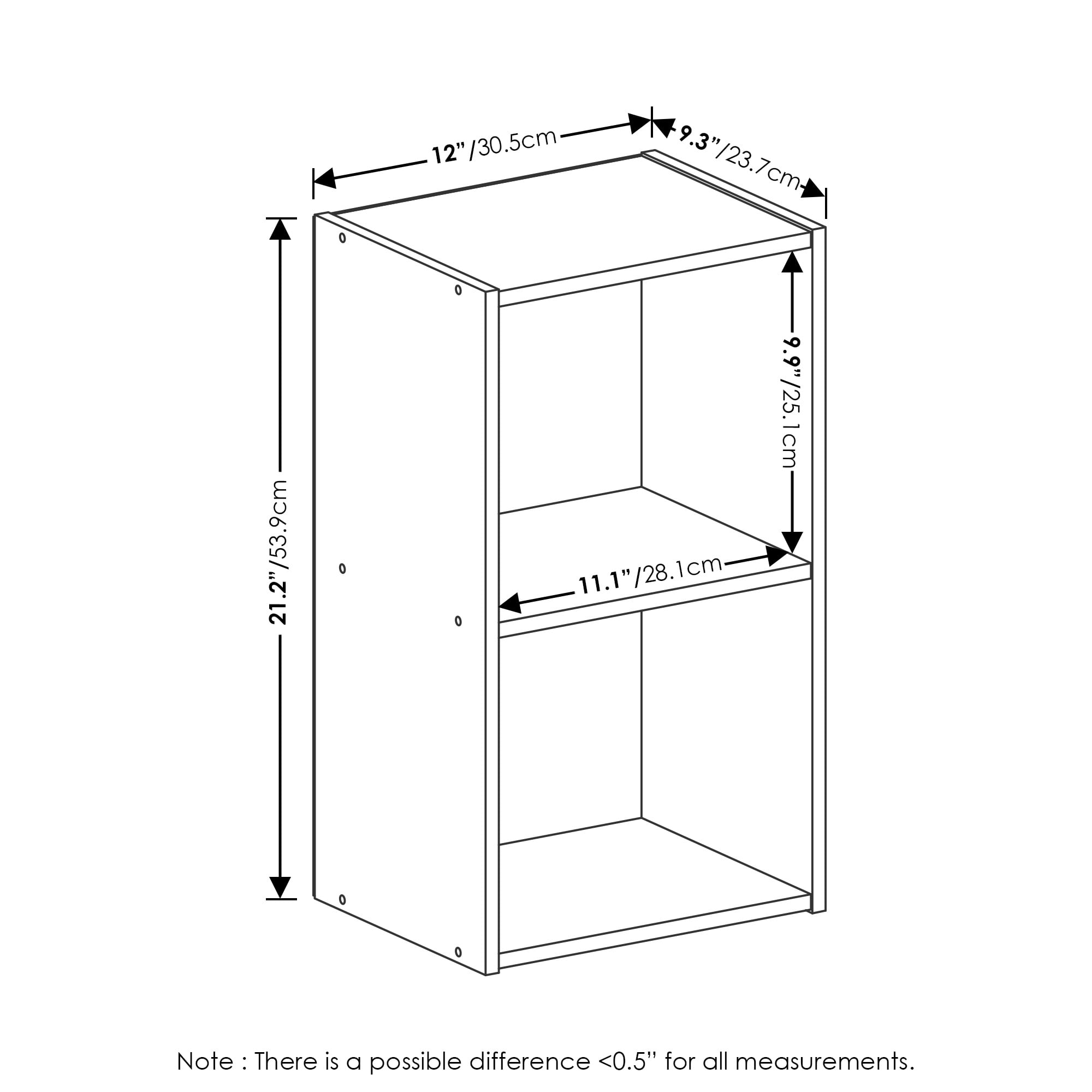 Furinno Pasir 2-Tier Open Shelf Bookcase, French Oak