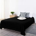 thumbnail image 3 of Elegant & Luxury Flat Bedsheets 1 Piece Only - Twin-XL Size Top Sheets - Ultra Soft 100% Egyptian Cotton & 400 Thread Count Sheet with 4" Inch Hem - Breathable Bed Top Sheets - Black Solid., 3 of 7