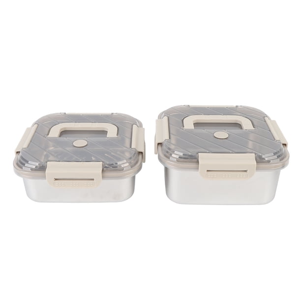 Contenedor De Almacenamiento De Alimentos De Metal, Caja Sellada Que Ahorra Espacio, Contenedor De Almacenamiento De Alimentos Multifuncional De Moda De 2 Piezas Para El Hogar