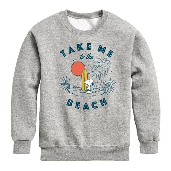 Peanuts - Take Me To The Beach - Toddler And Youth Crewneck Fleece Sweatshirt