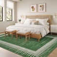thumbnail image 5 of Garvee 10'x13' Geometric Striped Bordered Area Rug Modern Solid Carpet, Washable Non Slip Rug for Living Room Bedroom Home Office, Green, 5 of 9