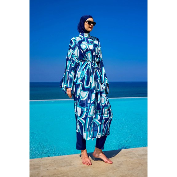 Rivamera Ocean-Inspired Beach Kimono - Rp2513