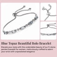 thumbnail image 3 of Topaz Blue Bracelets for Women in Stainless Steel Blue Topaz Jewelry Birthday Christmas Gifts for Anniversary Engagement Size - 10.5 Inches, 3 of 7