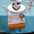 thumbnail image 4 of FANNA Windmill Field Clouds Cloth Napkins Hotel Home Banquet Atmosphere Embellishment Polyester Reusable Gift Set 2 PCS, 4 of 7