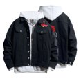 thumbnail image 2 of Chaqueta vaquera suelta de talla grande para hombre y mujer de otoño/invierno Pompotops oipoqjl13470, 2 of 8