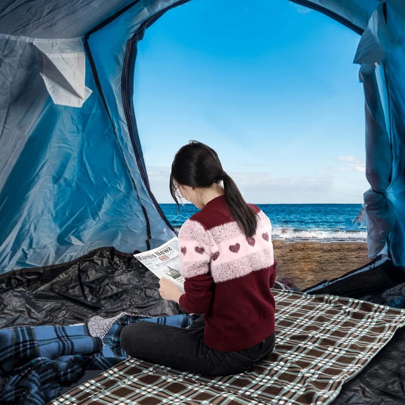 REDCAMP Fleece Sleeping Bag Liner Thicker for Adult Warm or Cold Weather,73in Long Full Sized Zipper Camping Blanket for Outdoor Indoor Used with Sack
