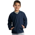 thumbnail image 2 of Sport-Tek ®  Youth V-Neck Raglan Wind Shirt. Yst72 S True Navy, 2 of 5