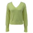 thumbnail image 2 of Gibobby Suéter térmico de manga larga para mujer de punto de otoño e invierno para mujer, moda de temperamento, manga larga, cuello en V, Color sólido (Verde, M), 2 of 4