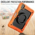 thumbnail image 4 of for iPad Pro 11 2024 Kids Case Heavy Duty Rugged Shockproof Silicone Hybrid Protective Case Cover Rotating Ring Stand Hand Grip+Pencil Holder+Screen Protector for iPad Pro 11 2024 - Orange+Black, 4 of 8