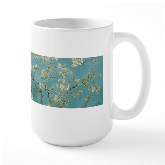 CafePress - Van Gogh Almond Blossoms Mugs - 15 oz Ceramic Large White Novelty Mug