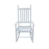 Sunisery White Porch Rocking Chair, Solid Hardwood Comfortable Rocker Chair