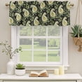 thumbnail image 3 of Black Teal Boho Botanical Valances for Windows, Decorative Rod Pocket Window Valance Curtains, Southwestern Retro Ethnic Tribal Short Curtain Drapes for Kitchen/Living Room, 2 Panels, 42" W x 18" L, 3 of 8