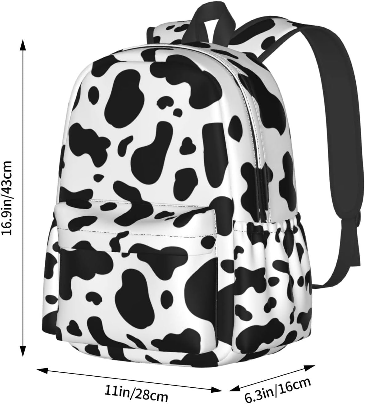 CROPD Cow Print Backpacks School Laptop Computer Backpack Book Bag Travel Hiking Camping Daypack