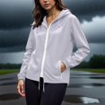 thumbnail image 4 of Yuanlook Women's Comfort Loose Fit Hooded Rain Coat, Full Zip Breathable Daily Outdoor Jacket S-XXL,Tops, 4 of 6