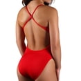 thumbnail image 3 of Adoretex Women's Guard Cross Back One-Piece Swimsuit in Red/Navy, Size 40, 3 of 5