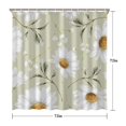 thumbnail image 3 of 72x72 Inch Fabric Shower Curtain Waterproof Polyester, Daisy Floral Print, 3 of 6