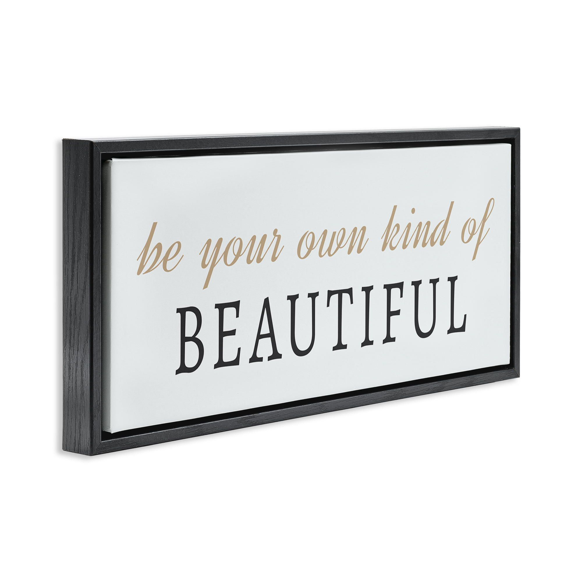 Stupell Industries Own Kind Of Beautiful Typography Painting Black Floater Framed Art Print Wall Art, 31 x 14