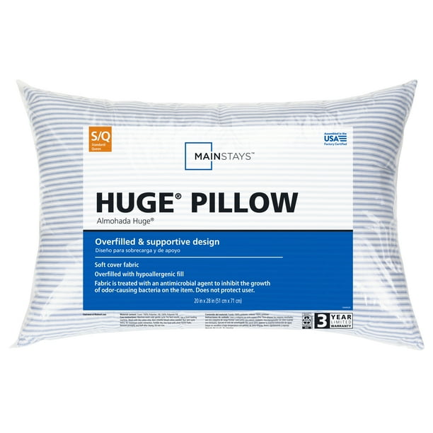 Mainstays Huge Overfilled Bed Pillow, Standard/Queen