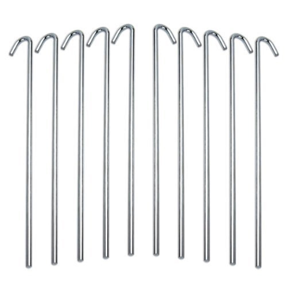 20 HEX HEAD STEEL SCREW PEG & PULLER SET tent pegs with carry case box 8" 20cm 
