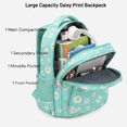 thumbnail image 3 of 3-Piece Backpack Set,Large Capacity Daisy Print Backpack with Insulated Lunch Bag & Pencil Pouch,Waterproof with Laptop Compartment & Side Pocket, 3 of 7