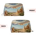 thumbnail image 3 of Naloa Surreal Desert Eye Landscape Leather Makeup Bag for Purse Travel, Portable Small Cosmetic Organizer for Women and Girls, Make up Bag with Zipper, 3 of 8