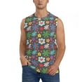 thumbnail image 2 of Fotbe Men's Daisies Flowers Print Men's Sleeveless Muscle Tank Tops Casual T-Shirts for Gym Workout Beach-Medium, 2 of 8