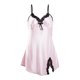 thumbnail image 1 of Vestido de pijama de pijama con ribete de encaje satinado sexy para mujer Rosa floral XL, 1 of 6