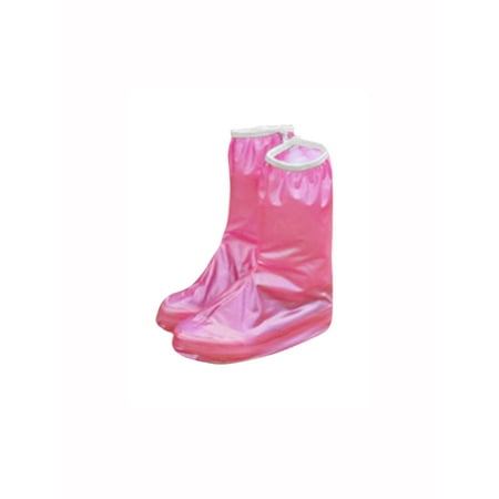 Unique Bargains Women's Anti-Slip Flat Zippered Waterproof Rain Shoes Cover