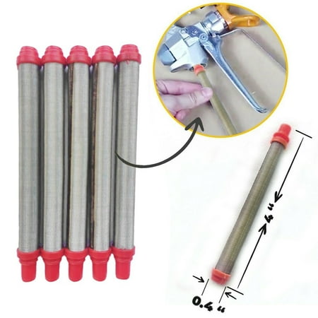 

5pc 200Mesh Airless-Gun Filter RED Filter Insert 304 Stainless Steel Accessories