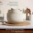 thumbnail image 2 of 4-Piece Ivory Ceramic Nesting Mixing Bowls Set - Embossed, Microwave/Dishwasher Safe (20-145 oz) - Narbonne Collection, 2 of 8