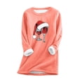 thumbnail image 1 of MIASHUI Chandail en Molleton de Base pour Femmes, Manches Longues, Col Rond, Poche, Épais en Polaire, Rose, TTTTG, 1 of 5