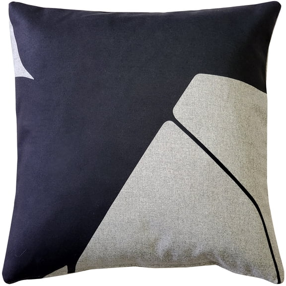 Boketto Charcoal Black Throw Pillow 19x19, Pillow Cover