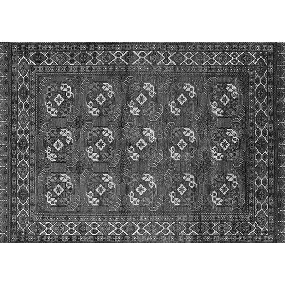 Ahgly Company Indoor Rectangle Oriental Gray Industrial Area Rugs, 5' x 8'