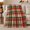 Lantern Plaid, variant on Autumn Plaid Harvest Living Room, Festive autumn celebration Scene, Warm Flannel Blanket for Living Room and Reading Nook with Detailed Artwork, Art Lovers autumn celebration Gift, Festive Home Decor