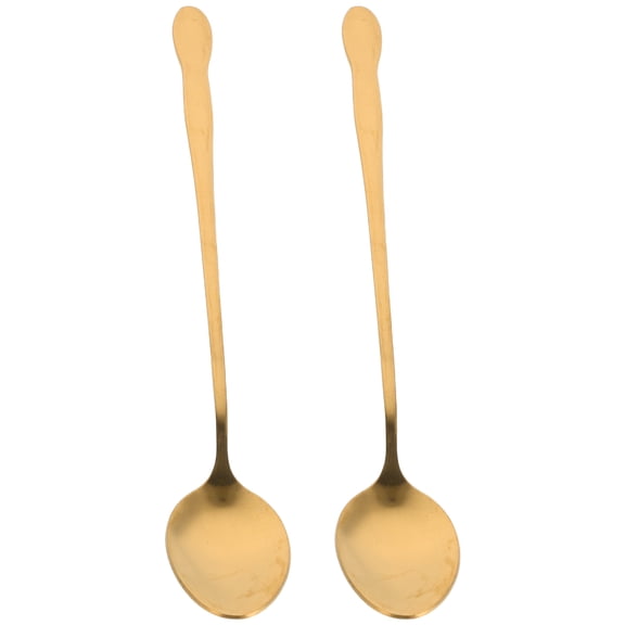 NUOLUX Stainless Steel Soup Ladle, Golden, Long Handle, Resistant, Efficient, 2Pcs
