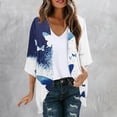thumbnail image 2 of UVEASISHA Women's 3/4 Sleeve Kimono Cardigan Floral Print Open Front Sweaters Lightweight Casual Summer Outerwear for Office Multicolor S, 2 of 6