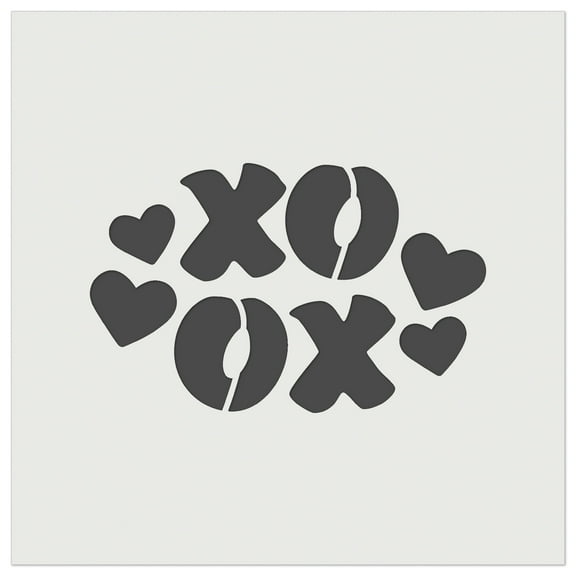 XOXO with Hearts and Love DIY Cookie Wall Craft Stencil - 5.5 Inch