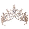thumbnail image 1 of Tiara nupcial, coronas nupciales barrocas vintage corona de princesa corona de boda diadema de primera línea, 1 of 7