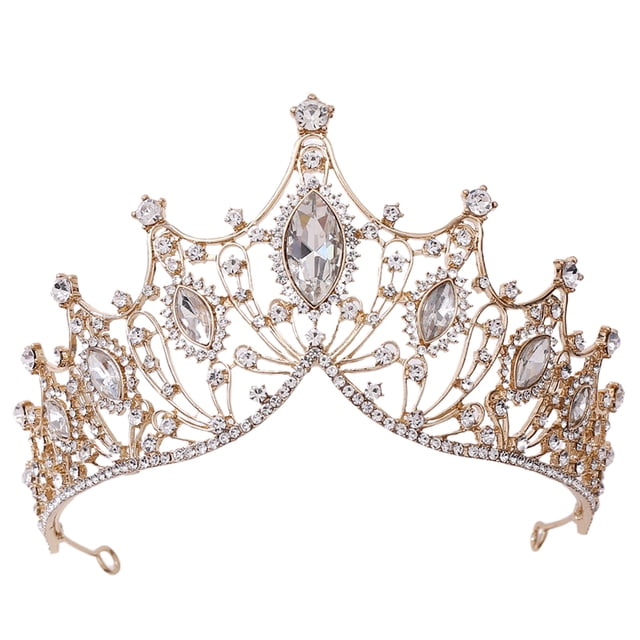 Tiara nupcial, coronas nupciales barrocas vintage corona de princesa corona de boda diadema de primera línea