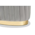 thumbnail image 4 of Baxton Studio Kirana Glam and Luxe Grey Velvet Fabric Upholstered and Gold PU Leather Ottoman, 4 of 5