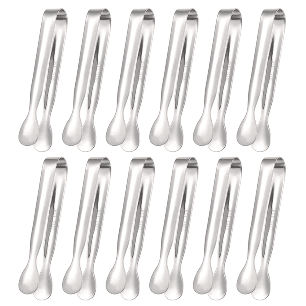 12PCS Ice Tongs Mini Sugar Tongs Stainless Steel Small Serving Tongs