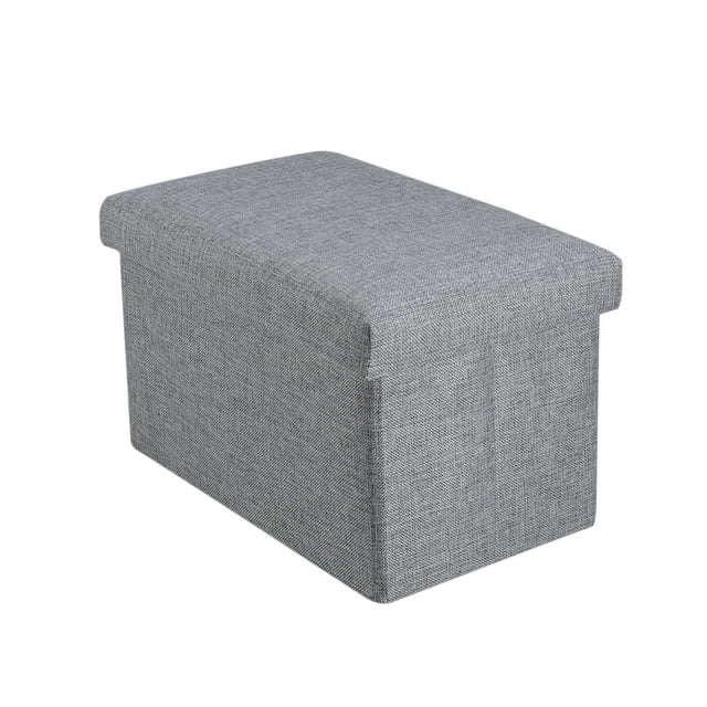 Foldable Storage Ottoman with Folding Toy Chest Storage Box Linen