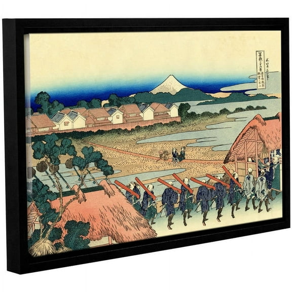 ArtWall Katsushika Hokusai "Nakahara in the Sagami Province" Gallery-Wrapped Floater-Framed Canvas