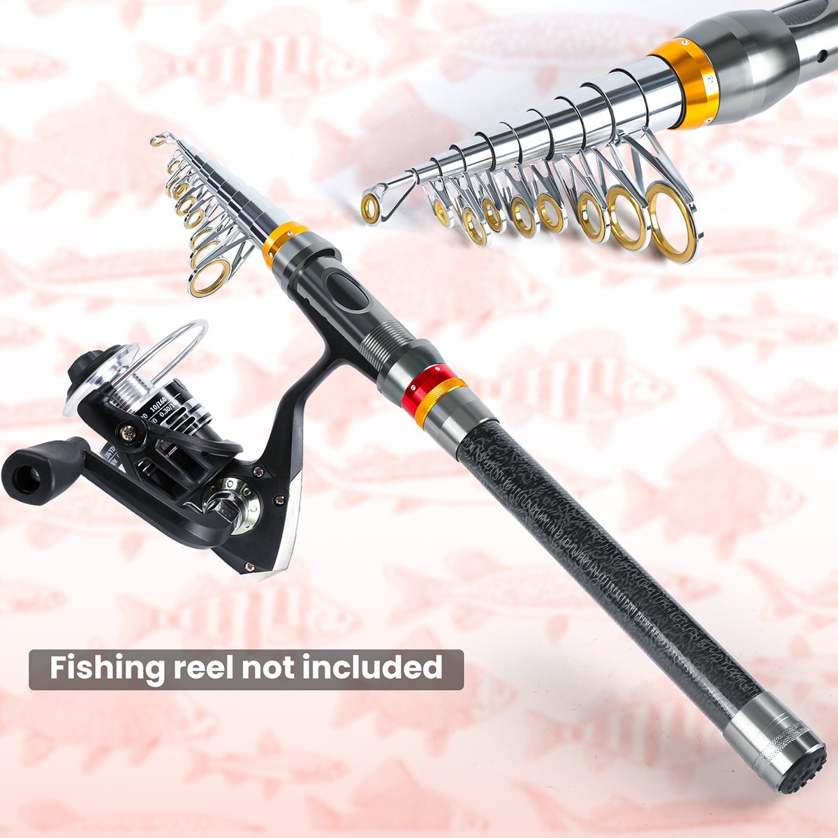 Spinning Fishing Rod Carbon Fiber Telescopic Pole 1.8M-3.6M Fresh Saltwater Rod
